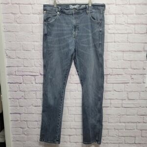 Wrangler Retro Jeans Men 38x36 Slim Straight Muted Blue Work Western Cowboy Tall